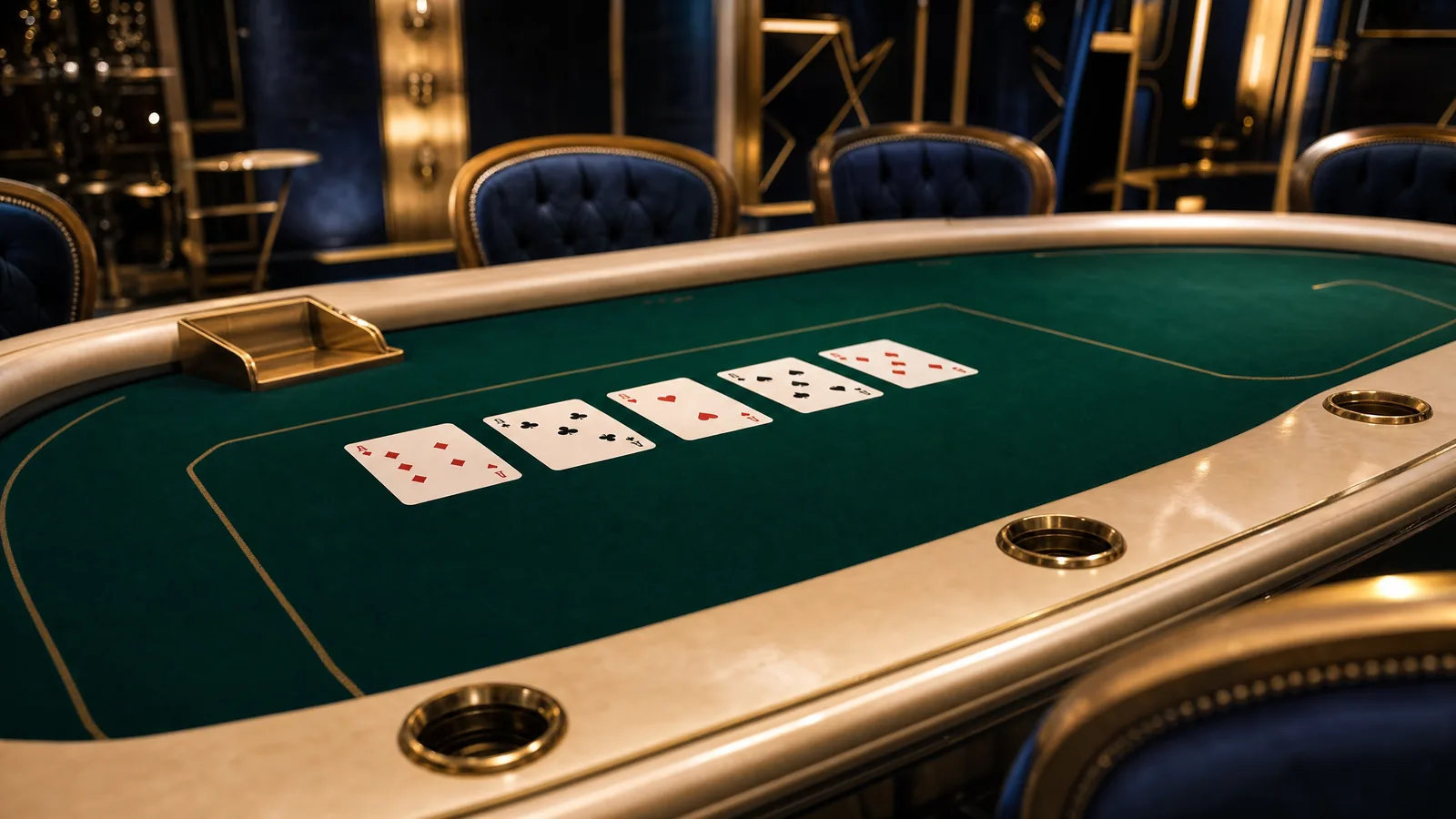 Unbranded virtual video poker table in a luxury Monte Carlo style